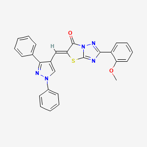 (5Z)-5-[(1,3-diphenyl-1H-pyrazol-4-yl)methylene]-2-(2-methoxyphenyl)[1,3]thiazolo[3,2-b][1,2,4]triazol-6(5H)-one