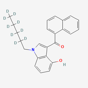 molecular formula C24H14D9NO2 B1159754 JWH 018 4-hydroxyindole metabolite-d9 