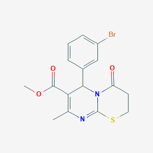 methyl 6-(3-bromophenyl)-8-methyl-4-oxo-3,4-dihydro-2H,6H-pyrimido[2,1-b][1,3]thiazine-7-carboxylate