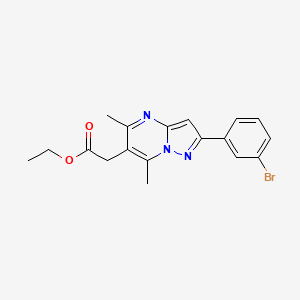 molecular formula C18H18BrN3O2 B11597559 Ethyl [2-(3-bromophenyl)-5,7-dimethylpyrazolo[1,5-a]pyrimidin-6-yl]acetate 