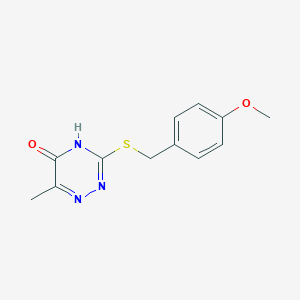 molecular formula C12H13N3O2S B11597574 3-(4-Methoxy-benzylsulfanyl)-6-methyl-[1,2,4]triazin-5-ol 