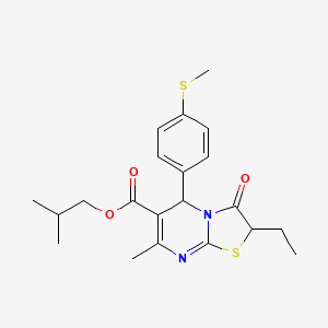 2-methylpropyl 2-ethyl-7-methyl-5-[4-(methylsulfanyl)phenyl]-3-oxo-2,3-dihydro-5H-[1,3]thiazolo[3,2-a]pyrimidine-6-carboxylate