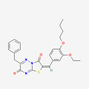 (2E)-6-benzyl-2-(4-butoxy-3-ethoxybenzylidene)-7H-[1,3]thiazolo[3,2-b][1,2,4]triazine-3,7(2H)-dione