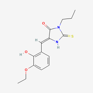 (5Z)-5-(3-ethoxy-2-hydroxybenzylidene)-3-propyl-2-thioxoimidazolidin-4-one