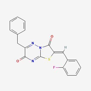 6-Benzyl-2-(2-fluorobenzylidene)-2H-thiazolo[3,2-b][1,2,4]triazine-3,7-dione