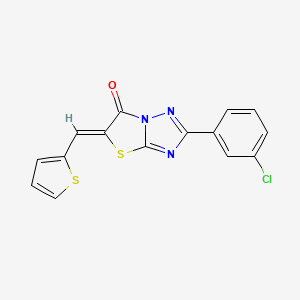 molecular formula C15H8ClN3OS2 B11597636 (5Z)-2-(3-chlorophenyl)-5-(thien-2-ylmethylene)[1,3]thiazolo[3,2-b][1,2,4]triazol-6(5H)-one 