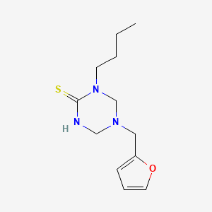 molecular formula C12H19N3OS B11597640 1-Butyl-5-(furan-2-ylmethyl)-1,3,5-triazinane-2-thione 