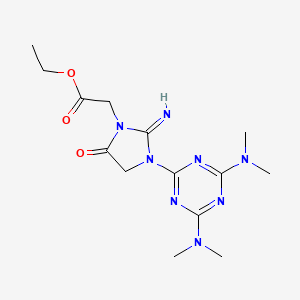 Ethyl 2-{3-[4,6-bis(dimethylamino)-1,3,5-triazin-2-YL]-2-imino-5-oxoimidazolidin-1-YL}acetate