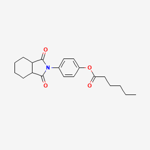 molecular formula C20H25NO4 B11597677 4-(1,3-dioxooctahydro-2H-isoindol-2-yl)phenyl hexanoate 