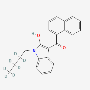 molecular formula C23H14D7NO2 B1159768 JWH-073 2-羟基吲哚代谢物-d7 