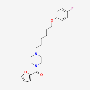 {4-[6-(4-Fluorophenoxy)hexyl]piperazin-1-yl}(furan-2-yl)methanone