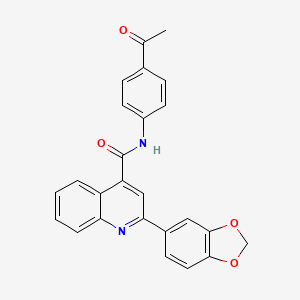 N-(4-acetylphenyl)-2-(1,3-benzodioxol-5-yl)quinoline-4-carboxamide