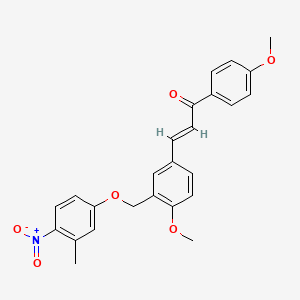 (2E)-3-{4-methoxy-3-[(3-methyl-4-nitrophenoxy)methyl]phenyl}-1-(4-methoxyphenyl)prop-2-en-1-one