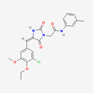 2-[(4E)-4-(3-chloro-4-ethoxy-5-methoxybenzylidene)-2,5-dioxoimidazolidin-1-yl]-N-(3-methylphenyl)acetamide