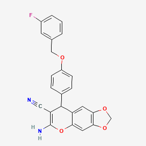 6-amino-8-{4-[(3-fluorobenzyl)oxy]phenyl}-8H-[1,3]dioxolo[4,5-g]chromene-7-carbonitrile