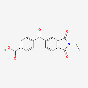 molecular formula C18H13NO5 B11597746 4-[(2-ethyl-1,3-dioxo-2,3-dihydro-1H-isoindol-5-yl)carbonyl]benzoic acid 