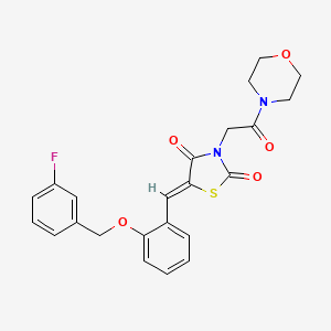 (5Z)-5-{2-[(3-fluorobenzyl)oxy]benzylidene}-3-[2-(morpholin-4-yl)-2-oxoethyl]-1,3-thiazolidine-2,4-dione