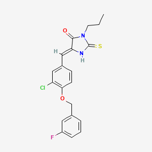 (5Z)-5-{3-chloro-4-[(3-fluorobenzyl)oxy]benzylidene}-3-propyl-2-thioxoimidazolidin-4-one