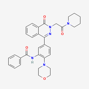 molecular formula C32H33N5O4 B11597871 N-[2-(morpholin-4-yl)-5-{4-oxo-3-[2-oxo-2-(piperidin-1-yl)ethyl]-3,4-dihydrophthalazin-1-yl}phenyl]benzamide 