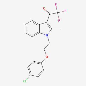 molecular formula C19H15ClF3NO2 B11597872 1-{1-[2-(4-chlorophenoxy)ethyl]-2-methyl-1H-indol-3-yl}-2,2,2-trifluoroethanone 