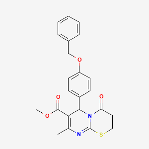 methyl 6-[4-(benzyloxy)phenyl]-8-methyl-4-oxo-2H,3H,4H,6H-pyrimido[2,1-b][1,3]thiazine-7-carboxylate