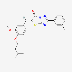 molecular formula C24H25N3O3S B11597892 (5Z)-5-[3-methoxy-4-(3-methylbutoxy)benzylidene]-2-(3-methylphenyl)[1,3]thiazolo[3,2-b][1,2,4]triazol-6(5H)-one 