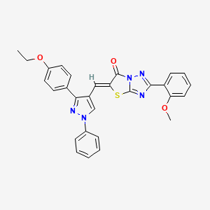 (5Z)-5-{[3-(4-ethoxyphenyl)-1-phenyl-1H-pyrazol-4-yl]methylidene}-2-(2-methoxyphenyl)[1,3]thiazolo[3,2-b][1,2,4]triazol-6(5H)-one