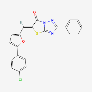 (5Z)-5-{[5-(4-chlorophenyl)furan-2-yl]methylidene}-2-phenyl[1,3]thiazolo[3,2-b][1,2,4]triazol-6(5H)-one