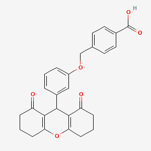 molecular formula C27H24O6 B11597951 4-{[3-(1,8-dioxo-2,3,4,5,6,7,8,9-octahydro-1H-xanthen-9-yl)phenoxy]methyl}benzoic acid 