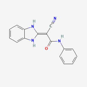 molecular formula C16H12N4O B11597962 2-cyano-2-(1,3-dihydro-2H-benzimidazol-2-ylidene)-N-phenylacetamide 