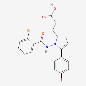 molecular formula C20H16BrFN2O3 B11597964 3-[1-{[(2-bromophenyl)carbonyl]amino}-5-(4-fluorophenyl)-1H-pyrrol-2-yl]propanoic acid 