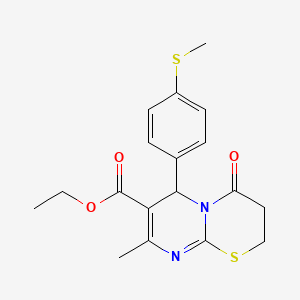 ethyl 8-methyl-6-[4-(methylsulfanyl)phenyl]-4-oxo-3,4-dihydro-2H,6H-pyrimido[2,1-b][1,3]thiazine-7-carboxylate