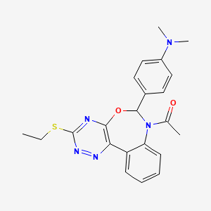 1-{6-[4-(dimethylamino)phenyl]-3-(ethylsulfanyl)[1,2,4]triazino[5,6-d][3,1]benzoxazepin-7(6H)-yl}ethanone