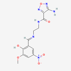 4-amino-N-(2-{[(E)-(2-hydroxy-3-methoxy-5-nitrophenyl)methylidene]amino}ethyl)-1,2,5-oxadiazole-3-carboxamide