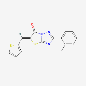 (5Z)-2-(2-methylphenyl)-5-(thien-2-ylmethylene)[1,3]thiazolo[3,2-b][1,2,4]triazol-6(5H)-one