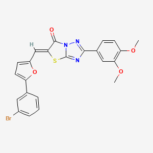 molecular formula C23H16BrN3O4S B11598025 (5Z)-5-{[5-(3-bromophenyl)furan-2-yl]methylidene}-2-(3,4-dimethoxyphenyl)[1,3]thiazolo[3,2-b][1,2,4]triazol-6(5H)-one 