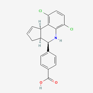 molecular formula C19H15Cl2NO2 B11598031 4-[(3aS,4R,9bR)-6,9-dichloro-3a,4,5,9b-tetrahydro-3H-cyclopenta[c]quinolin-4-yl]benzoic acid 