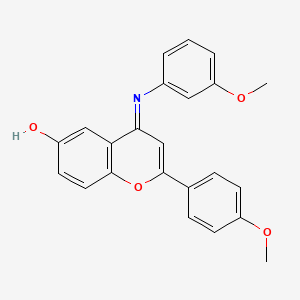 (4E)-2-(4-methoxyphenyl)-4-[(3-methoxyphenyl)imino]-4H-chromen-6-ol