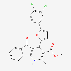 molecular formula C25H17Cl2NO4 B11598052 methyl 4-[5-(3,4-dichlorophenyl)furan-2-yl]-2-methyl-5-oxo-4,5-dihydro-1H-indeno[1,2-b]pyridine-3-carboxylate 