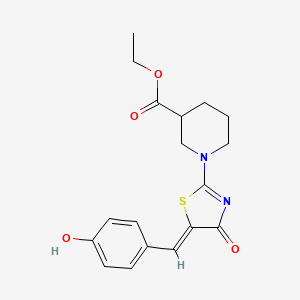 ethyl 1-[(5Z)-5-(4-hydroxybenzylidene)-4-oxo-4,5-dihydro-1,3-thiazol-2-yl]piperidine-3-carboxylate