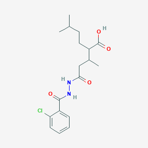 2-(4-{2-[(2-Chlorophenyl)carbonyl]hydrazinyl}-4-oxobutan-2-yl)-5-methylhexanoic acid