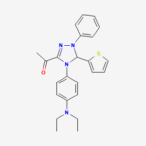 1-{4-[4-(diethylamino)phenyl]-1-phenyl-5-(thiophen-2-yl)-4,5-dihydro-1H-1,2,4-triazol-3-yl}ethanone