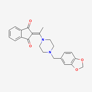 2-{1-[4-(1,3-benzodioxol-5-ylmethyl)piperazin-1-yl]ethylidene}-1H-indene-1,3(2H)-dione