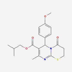 2-methylpropyl 6-(4-methoxyphenyl)-8-methyl-4-oxo-2H,3H,4H,6H-pyrimido[2,1-b][1,3]thiazine-7-carboxylate