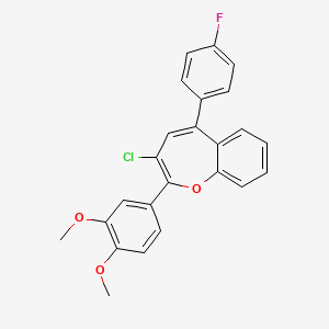 3-Chloro-2-(3,4-dimethoxyphenyl)-5-(4-fluorophenyl)-1-benzoxepine