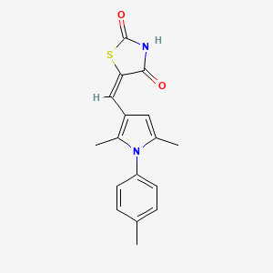 (5E)-5-{[2,5-dimethyl-1-(4-methylphenyl)-1H-pyrrol-3-yl]methylidene}-1,3-thiazolidine-2,4-dione