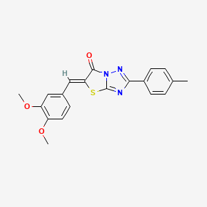 molecular formula C20H17N3O3S B11598220 (5Z)-5-(3,4-dimethoxybenzylidene)-2-(4-methylphenyl)[1,3]thiazolo[3,2-b][1,2,4]triazol-6(5H)-one 