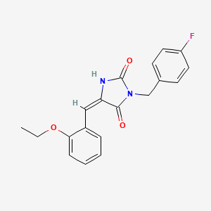 (5E)-5-(2-ethoxybenzylidene)-3-(4-fluorobenzyl)imidazolidine-2,4-dione