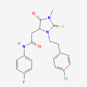 2-{3-[2-(4-chlorophenyl)ethyl]-1-methyl-5-oxo-2-thioxoimidazolidin-4-yl}-N-(4-fluorophenyl)acetamide