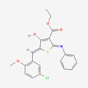 molecular formula C21H18ClNO4S B11598242 ethyl (5Z)-5-(5-chloro-2-methoxybenzylidene)-4-oxo-2-(phenylamino)-4,5-dihydrothiophene-3-carboxylate 